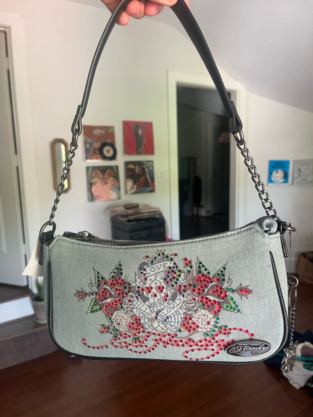 Ed Hardy Denim Shoulder Bag